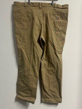 Carhartt Mens Workwear Cargo Carpenter Pants Brown Khaki Size 44x30